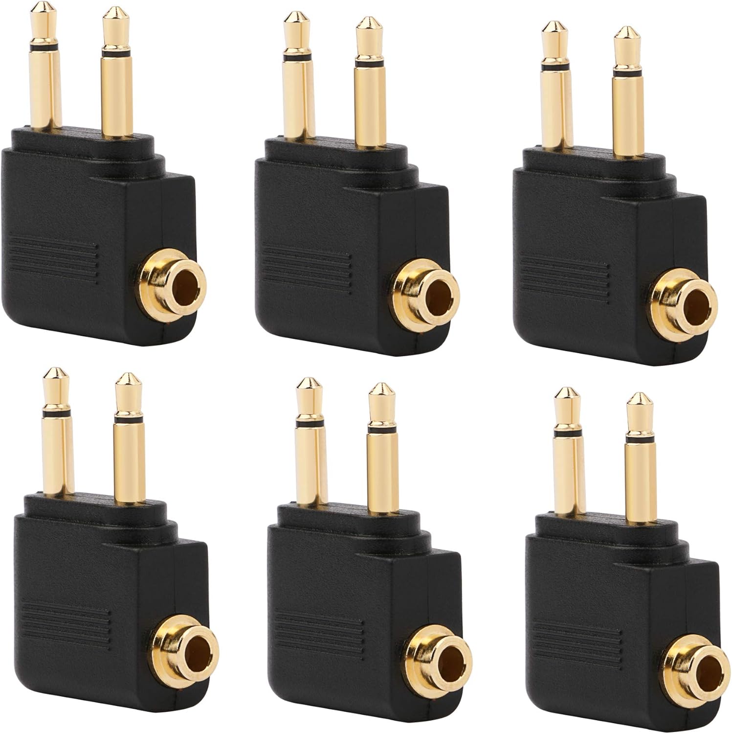 Airplane Airline Flight Adapters for Headphones,Yeeco 6 Pack Dual 3.5mm