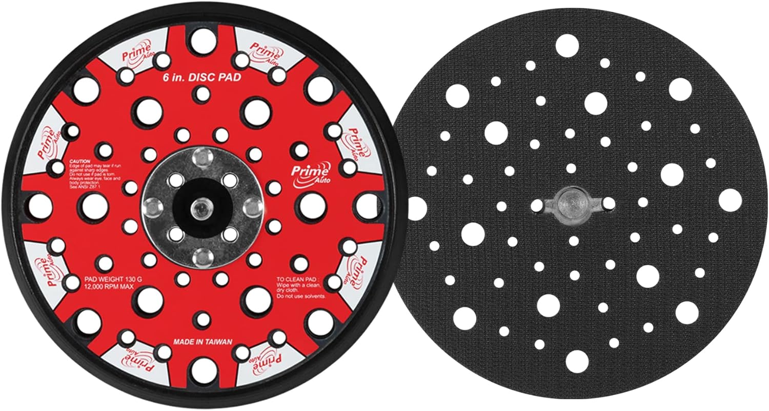 PrimeAuto Random Orbit Sander Low-Profile Backing/Replacement Pad (5" PSA Vinyl, 50 Pack)