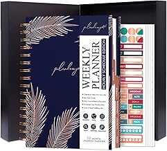 PLANBERRY Hourly Schedule Planner Premium – Undated Weekly Organizer with Time Slots & Monthly Budget – Time Management, Goal Setting, to-Do List & Habit Tracker –6.9″x8.5″(Royal Blue)