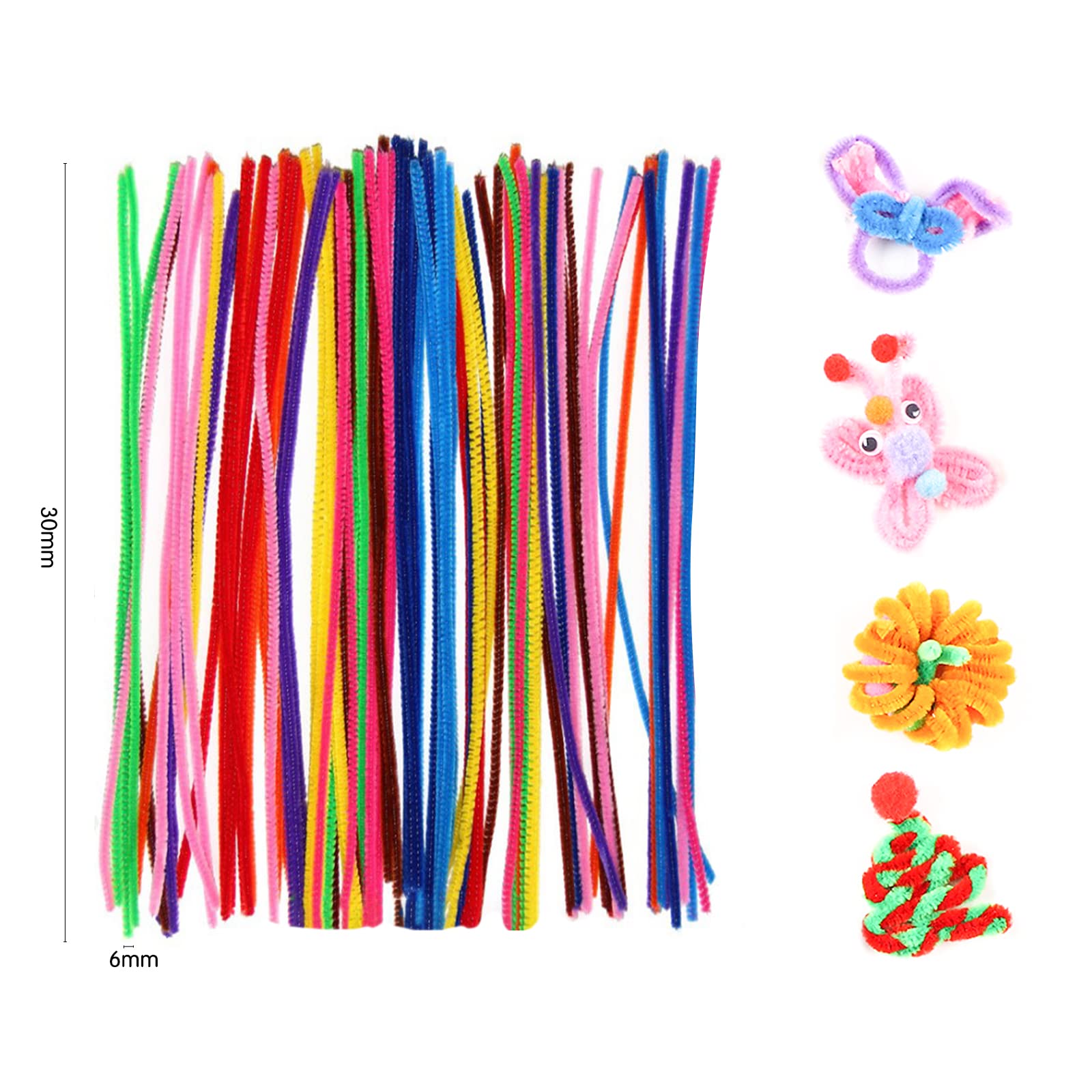 200 Cure-pipes Artisanaux, 30 Cm De Cure-pipes En Chenille, Quatre