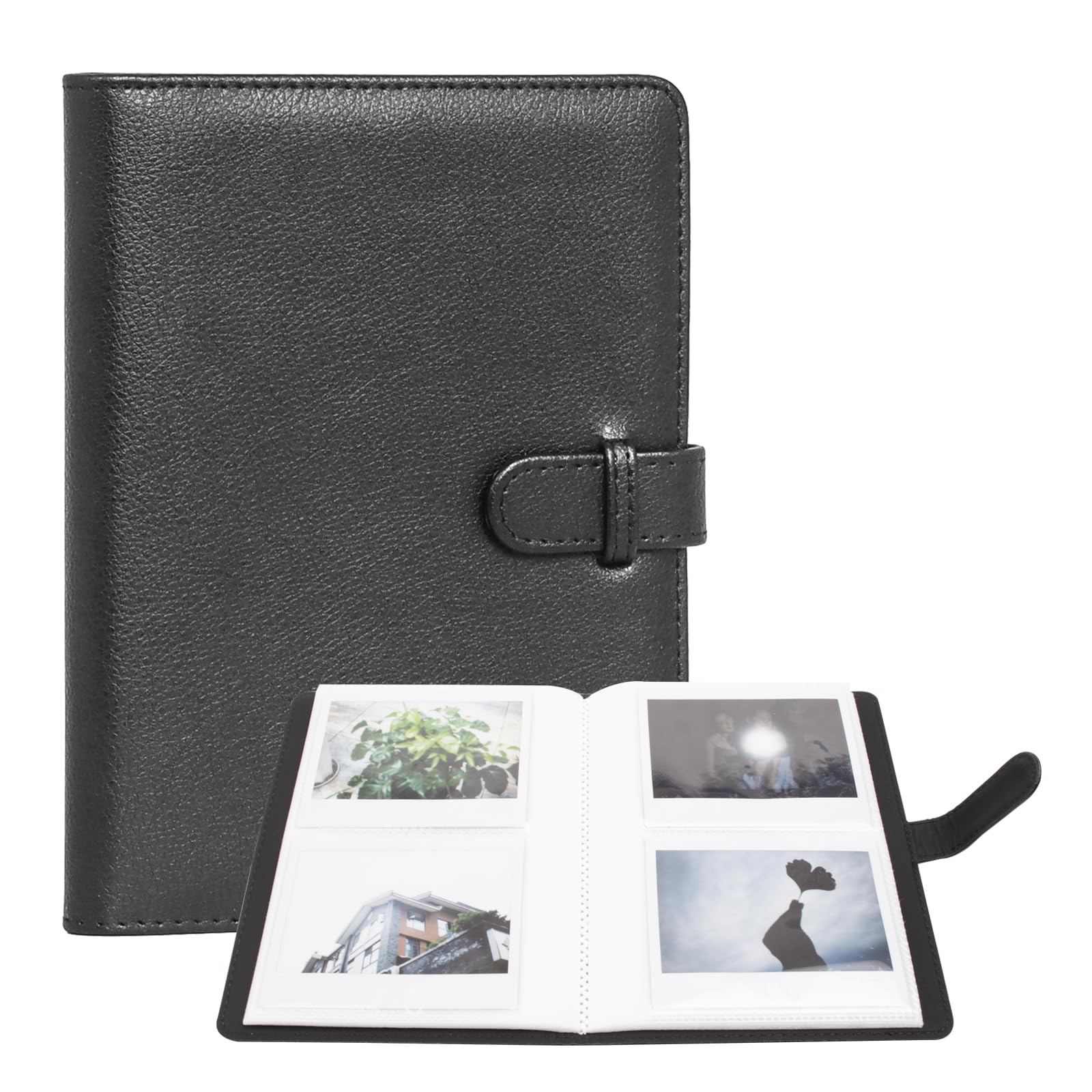 Rieibi Wide Instax Album fr Fujifilm Instax Wide210/Wide300/Wide400, 80 Taschen, Schwarz, PU-Leder, 20 x 15.5 x 2.5 cm