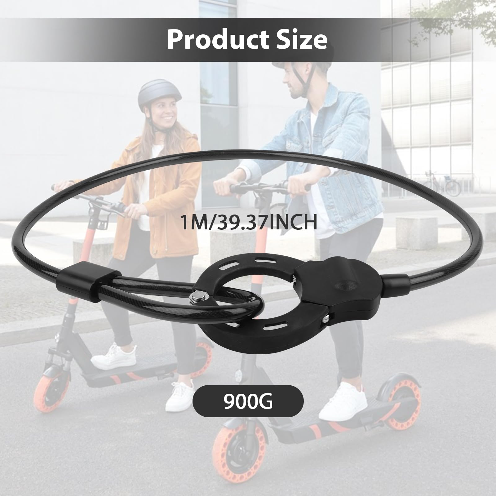 E Scooter Schloss, E Roller Schloss mit Schlüssel, 100cm/14mm Dickes Kabelschloss Hohe Sicherheit, Handschellenschloss für Fahrrad, Kinderwagen