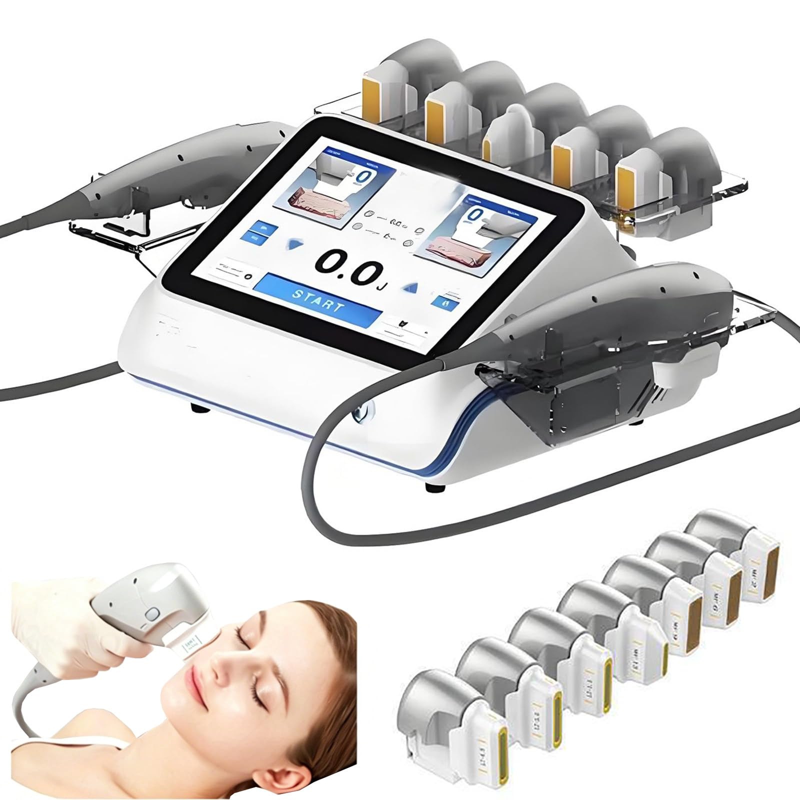 ZHZWwansuGE 7D HIFU Facial Lifting And Contouring Device, With 7 Cartridges, Professional Anti-Wrinkle Beauty Device, 10.4″ Touchscreen, Skin Tightening/Anti-Aging, Safe And Painless