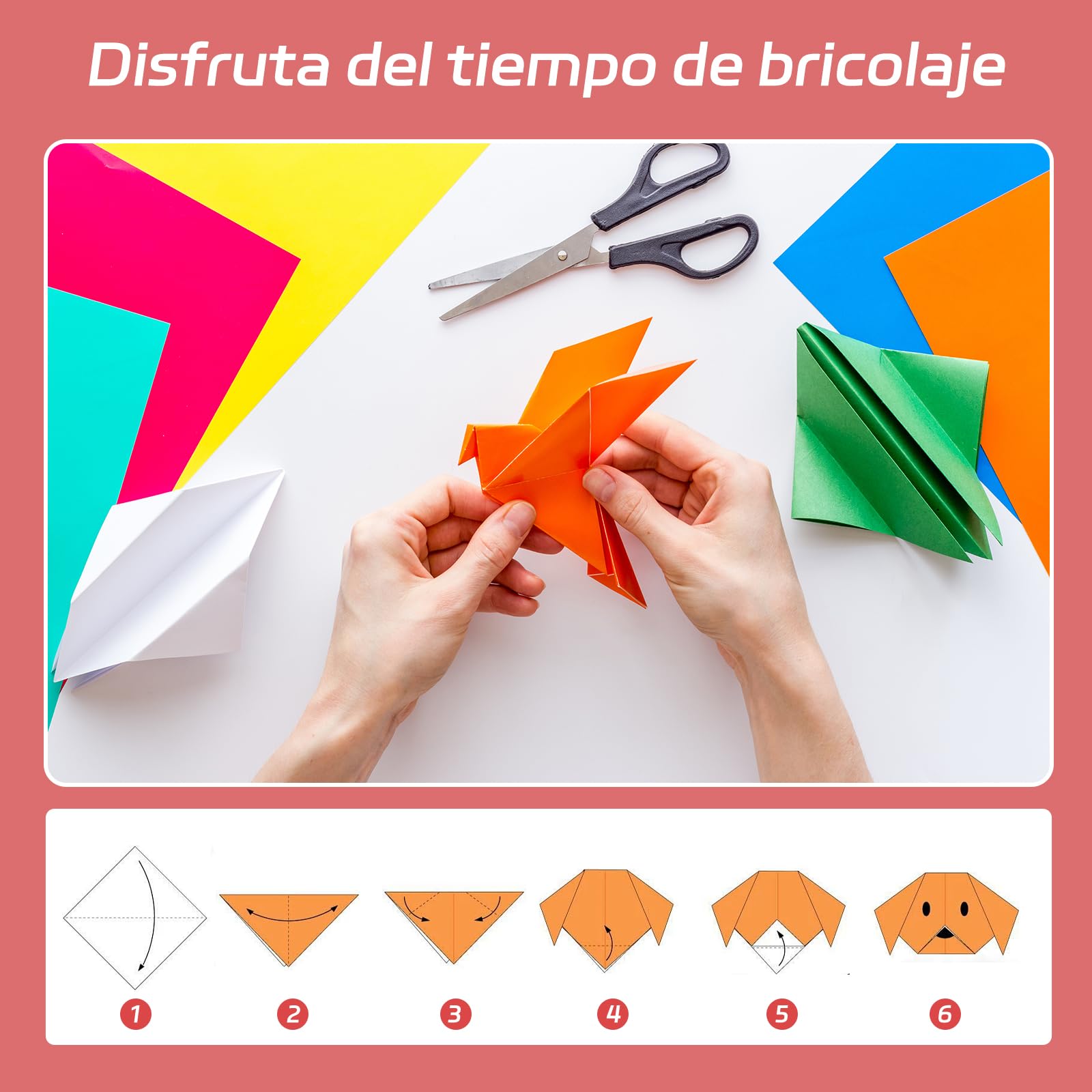 Papel Origami 300 Hojas 20 Colores A4 21x29.7 cm Set Manualidades