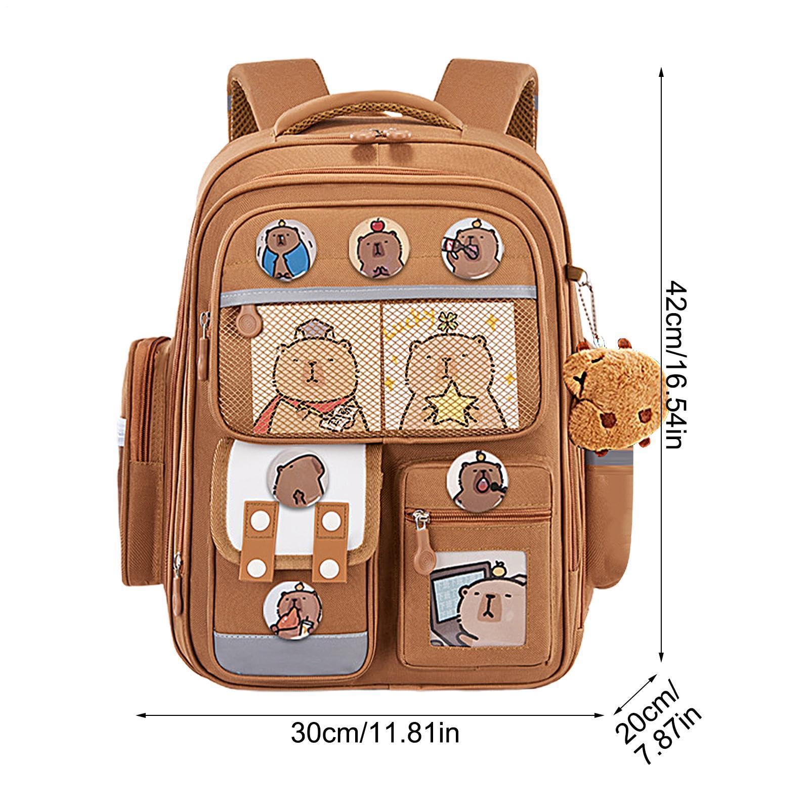 Zaino Divertente Zaino Criceto Multi-Scomparti Impermeabile E Colorato | Include Distintivi, Ciondoli per Bambini, Ragazzi, Libri, Cancelleria, Scuola, Viaggio