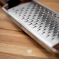 Vista 7 de Dalstrong Rallador de queso ancho profesional, cinta, hoja de acero inoxidable #304, trituradora de cocina con mango G10, con cubierta de cuchilla