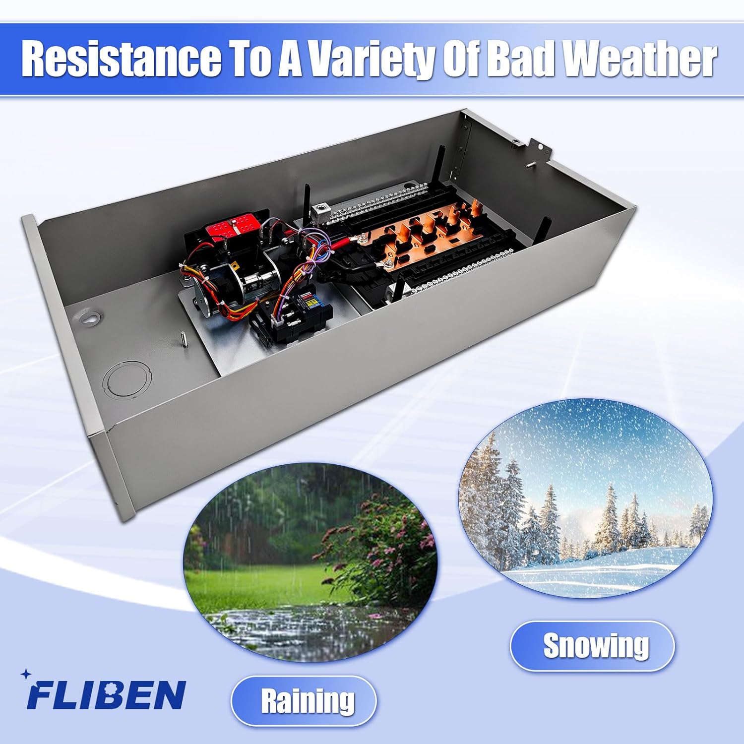 100 Amp Automatic Transfer Switch Replacement for Generac RXG16EZA3 for Indoor and Outdoor Use, 16-Circuit, NEMA 3R Aluminum Enclosure with Integrated Load Center for Essential Circuit Backup