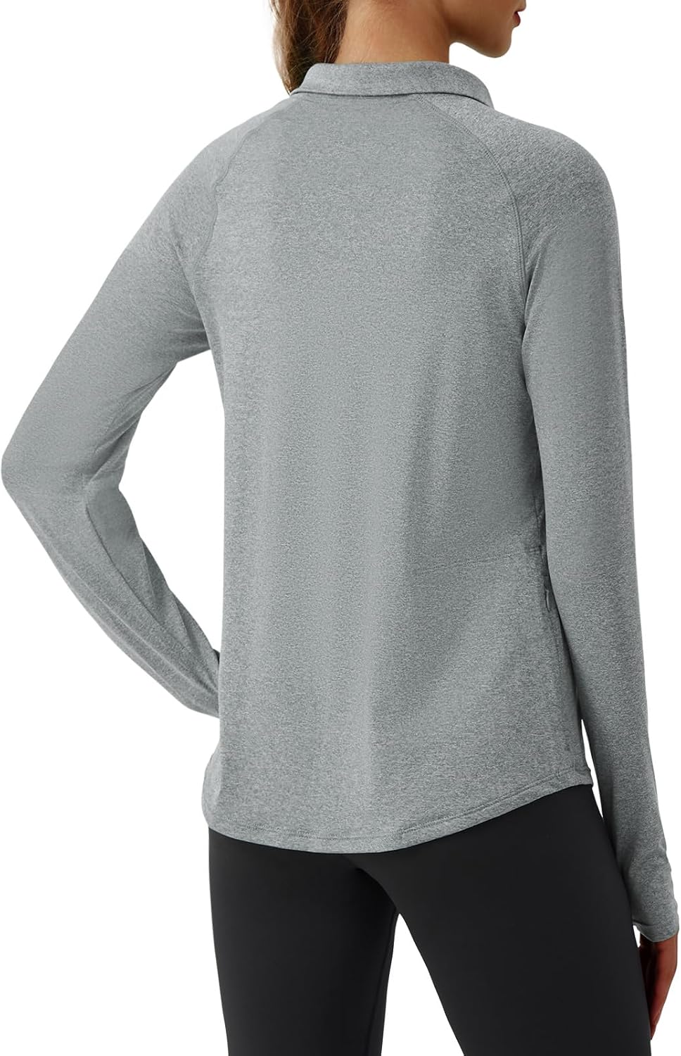 beroy Women's 1/4 Zip Shirts Pullover Long Sleeve Thumb Holes Workout Athletic Hiking Running Cycling Shirt with Pocket - Image 5