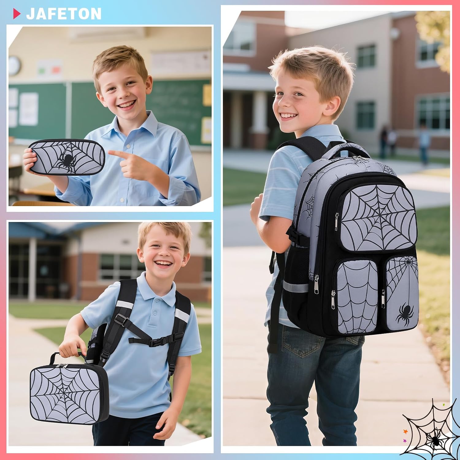 Jafeton School Backpack Boys Lunch Bag