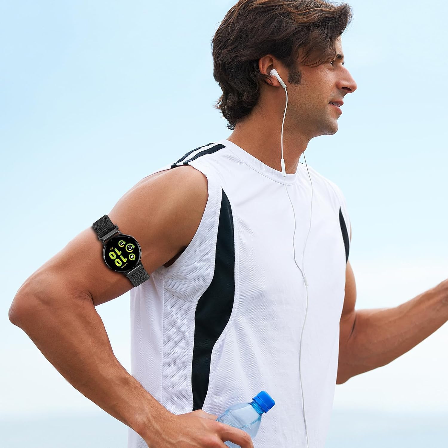 20mm Sport Ankle/Arm Band Compatible with Garmin Vivoactive 6/Vivoactive 5/3/3 Music, Quick Release Soft Nylon Bicep Watch Strap for Venu Sq 2 & Forerunner 165/55/245/645 Music Women Men - Image 7