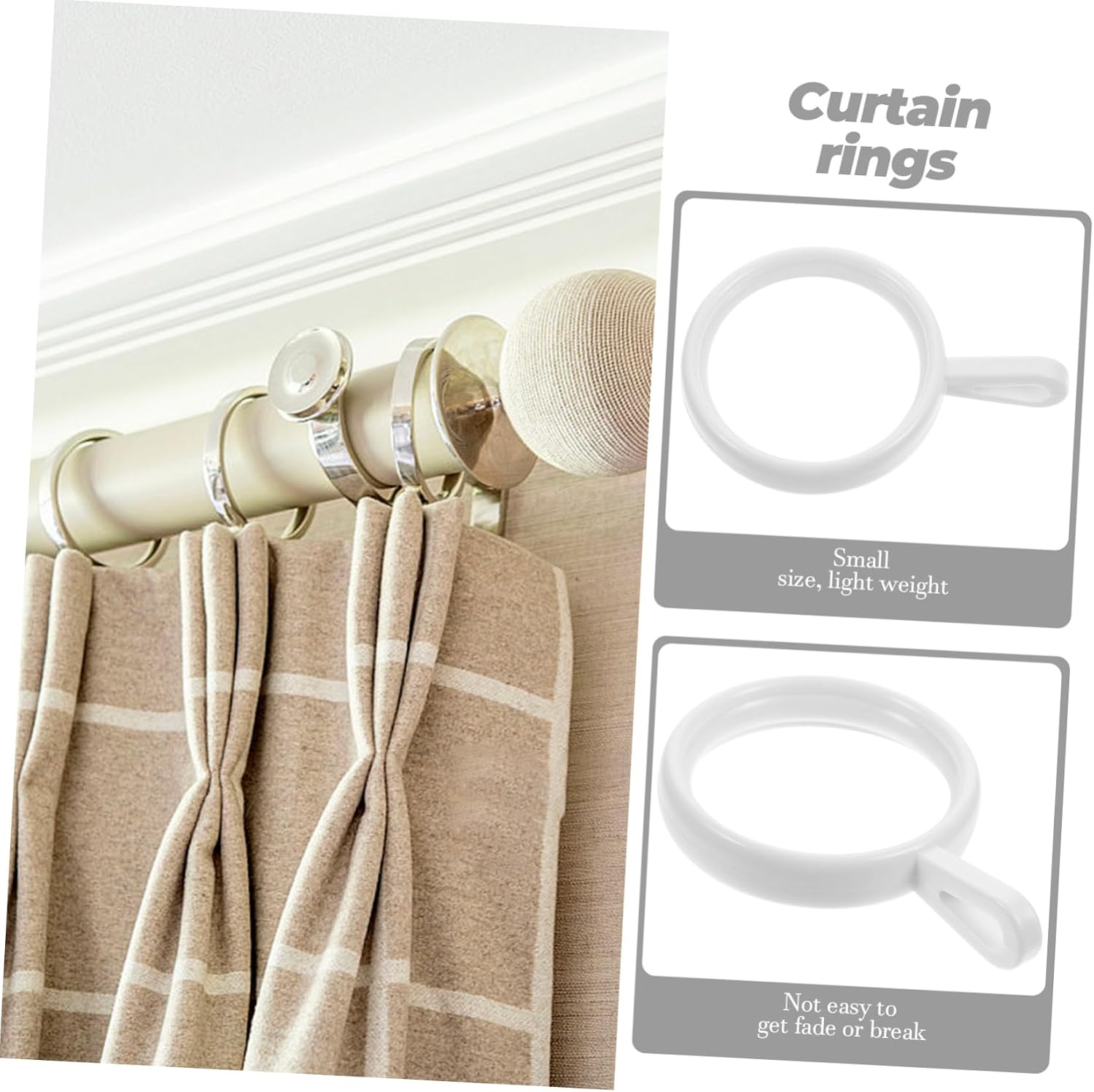 LIFKOME 190pcs Eyelet Curtain for Drapes and Easy to Install Material Suitable for Shower and Bath Curtains Strong Weight Capacity for Home Decor