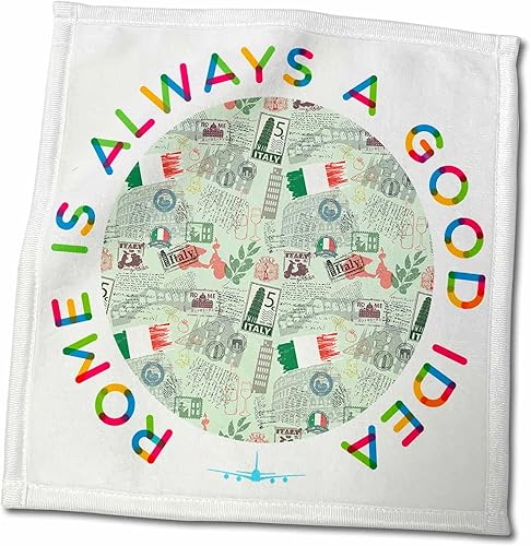 Vista 7 de 3dRose - Alexis Design - Travel - Rome is Always a Good idea. an Amazing and Stylish Travel Gift - Towels (twl-362438-1)
