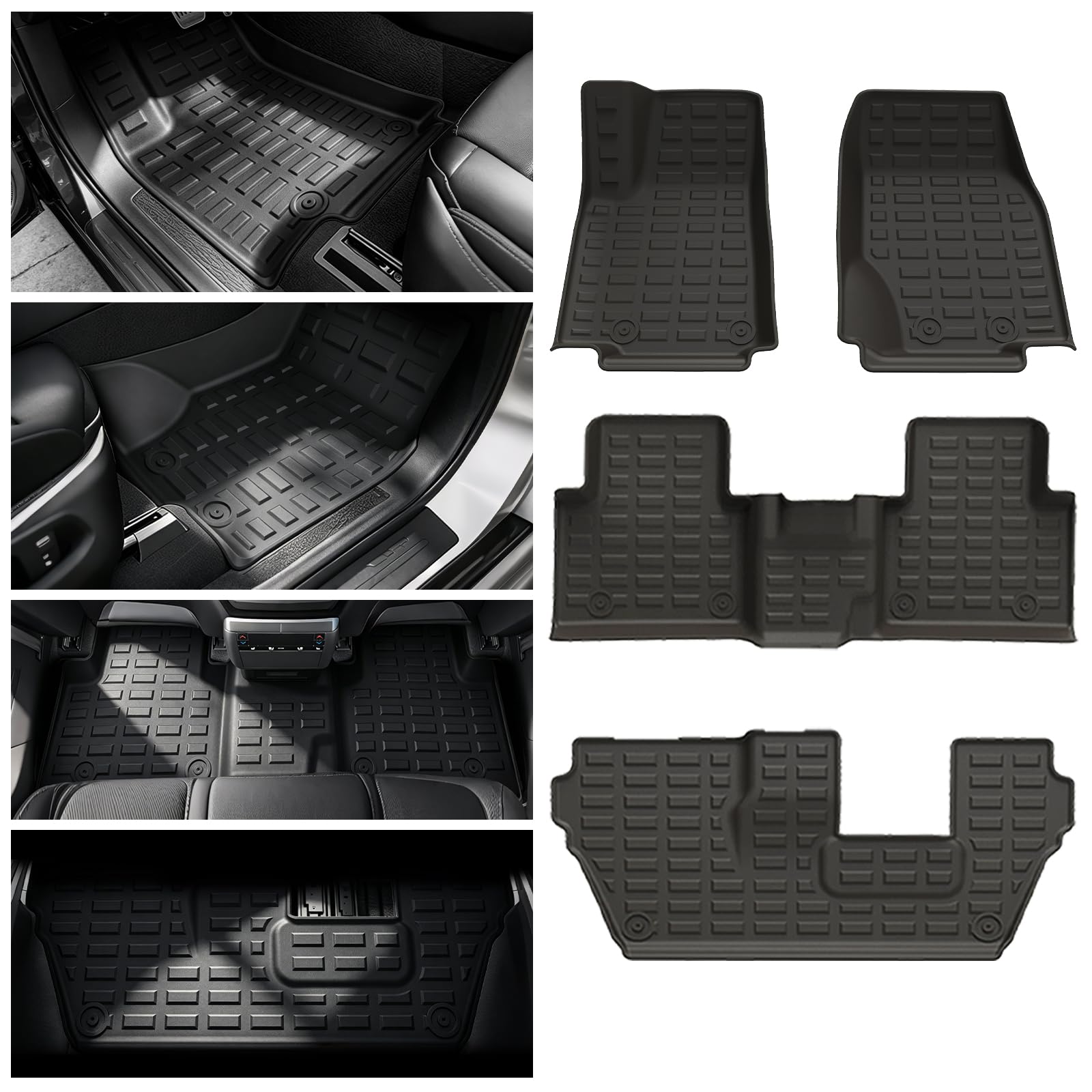 Photo 1 of Runine Floor Mats for Jeep Grand Cherokee L 2021-2025 (ONLY for 7 Seaters Without Center Console) All Weather Custom Fit Car Floor Liners Trunk Mat Rubber Car Mats
