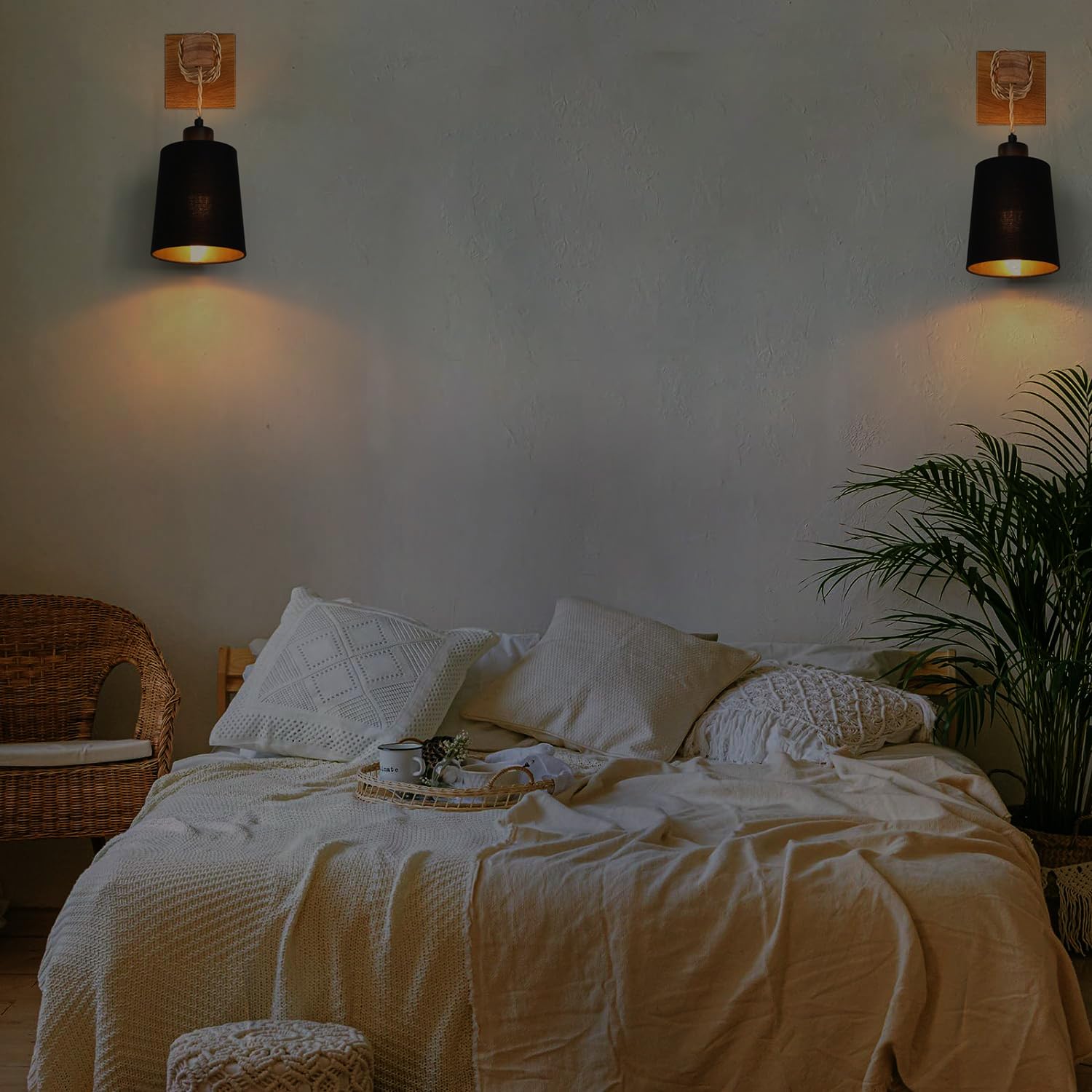 Lot de 3 petits abat-jours noirs et dorés pour lampadaire en bois, cache-ventilateur de plafond, lustres