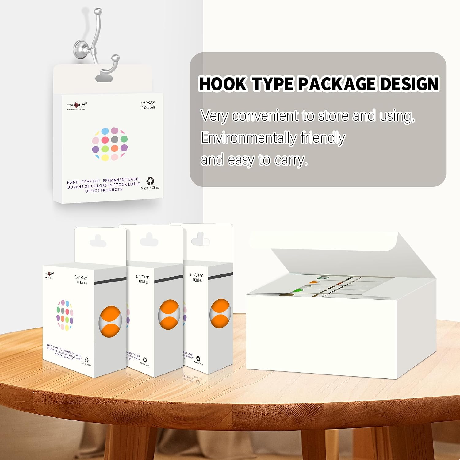 PARLAIM 10 Rolls 3/4" Dot Stickers, 10000 Pack Round Color-Code Circle Labels, Orange Sticker for Color Coding