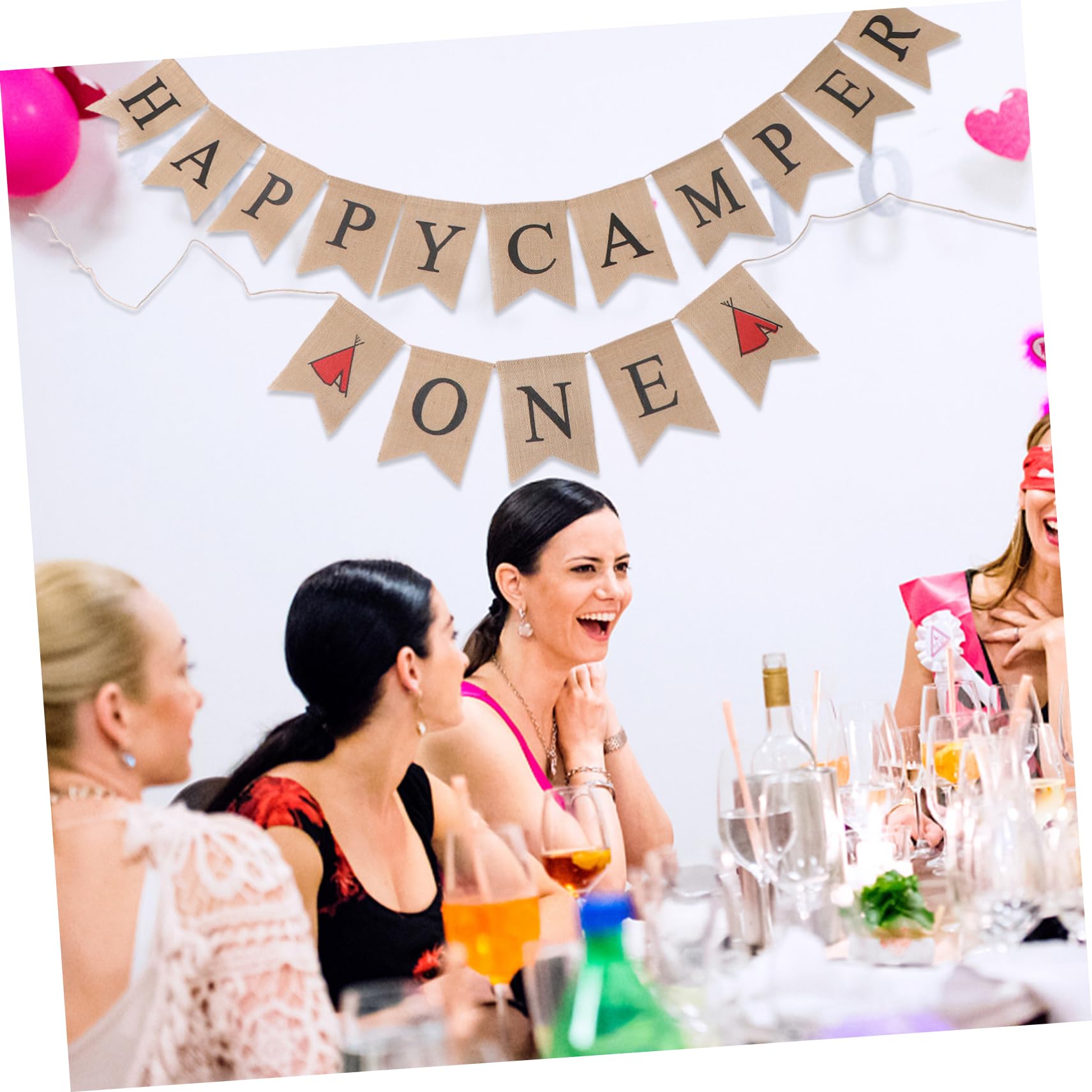 2pezzi Burlap Banner Decorazione Bandierine Per e Accessori Festivi e Chic