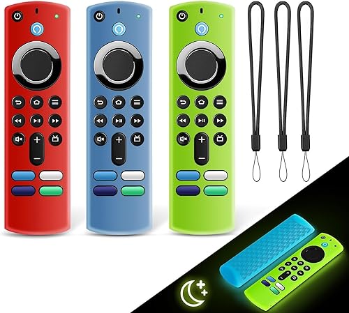 Paquete de 3 fundas para control remoto Fire Stick, funda de silicona para Fire TV Stick 4KAlexa Voice Remote 3 generación, funda protectora de