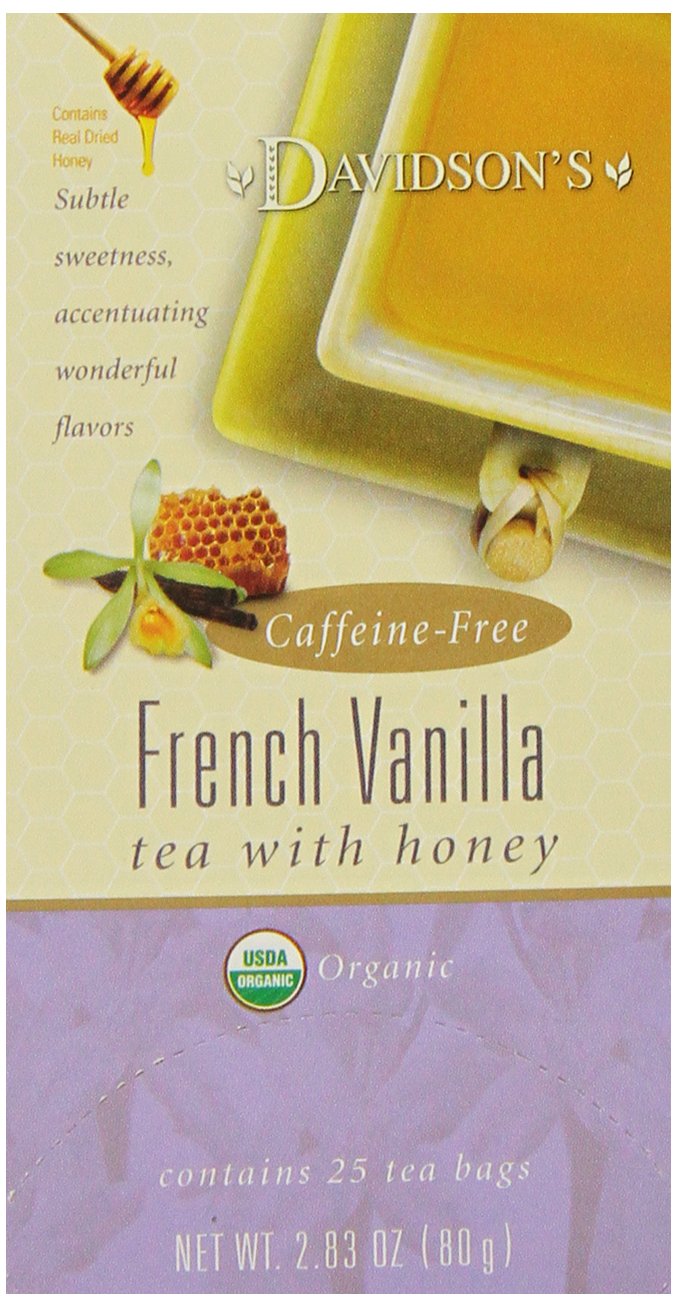 Davidson's Organics, French Vanilla, 25-count Tea Bags, Pack of 6