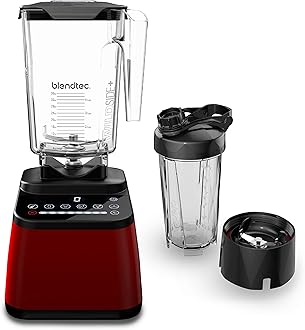 - Blendtec Designer Series Blender with 90 oz WildSide+ Jar and 34 oz GO Travel Bottle - Kitchen Blender Bundle - Red