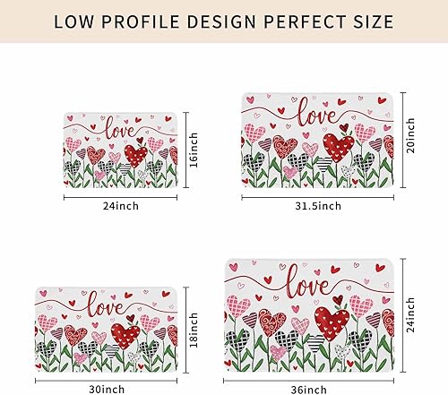 Vista 145 de Tapete de Feliz Navidad, tapete antideslizante para puerta delantera, baño, cocina, dormitorio, patio, entrada, 16 x 24 pulgadas, rojo, negro y verde