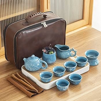 Amazon.co.jp: 陶器湯呑みセット 急須 ティーセット 陶瓷 茶入 携帯用