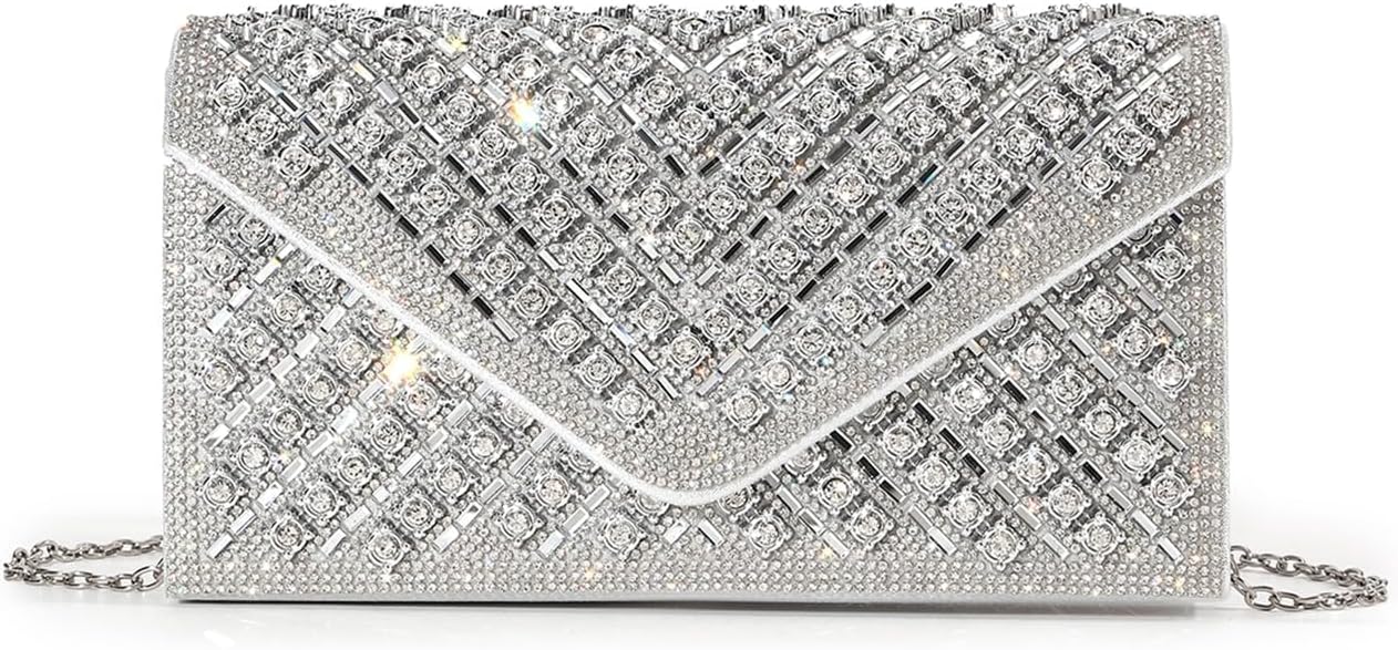 Clutch Purses for Women,Sparkling formal Evening Bags with Detachable Chain for handbags Wedding party Cocktail