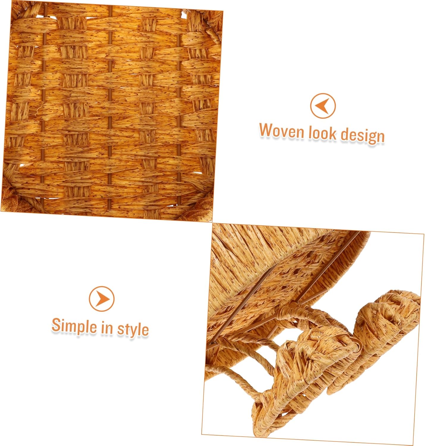 Unomor Adorable Multi-function Woven Basket Imitation Rattan Fruit Holder for Serving Bread Snacks Rustic Decor for Home