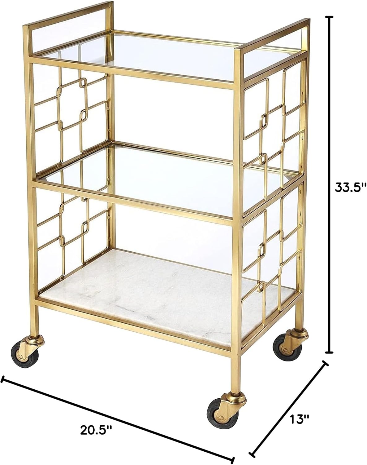 Butler Specialty Arcadia Polished Bar Cart in Gold