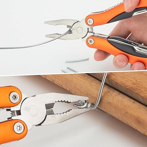 Miniatura 3 de Paquete de 5 alicates de punta de aguja, multiherramienta, esenciales de senderismo, regalos para padres, alicates multiherramienta, cuchillo de