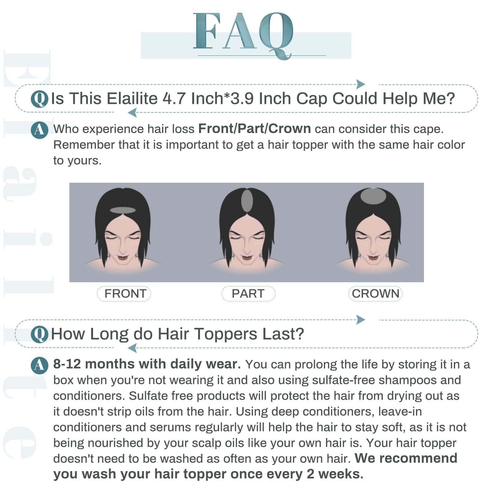 Elailite Haarteil Echthaar Topper Clip in Toupet Frauen Seide Basis Clip in Extensions Haarverlängerung 130% Dichte Remy Silk Base Glatt 45cm 57g #02 Dunkelbraun