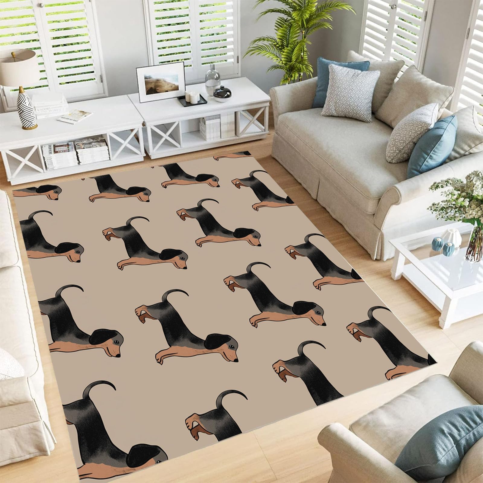 Tapis salon teckel moka idéal pour réchauffer une chambre d'enfant