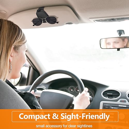 Miniatura 7 de Soportes para lentes de sol para visera de automóvil, paquete de 2 clips magnéticos de cuero para lentes de sol para visera de automóvil, soporte