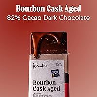 Vista 3 de Raaka Chocolate Bourbon Cask Aged 82% Chocolate negro Regalo de chocolate negro gourmet Orgánico, vegano, sin soja, sin gluten, Kosher Barras