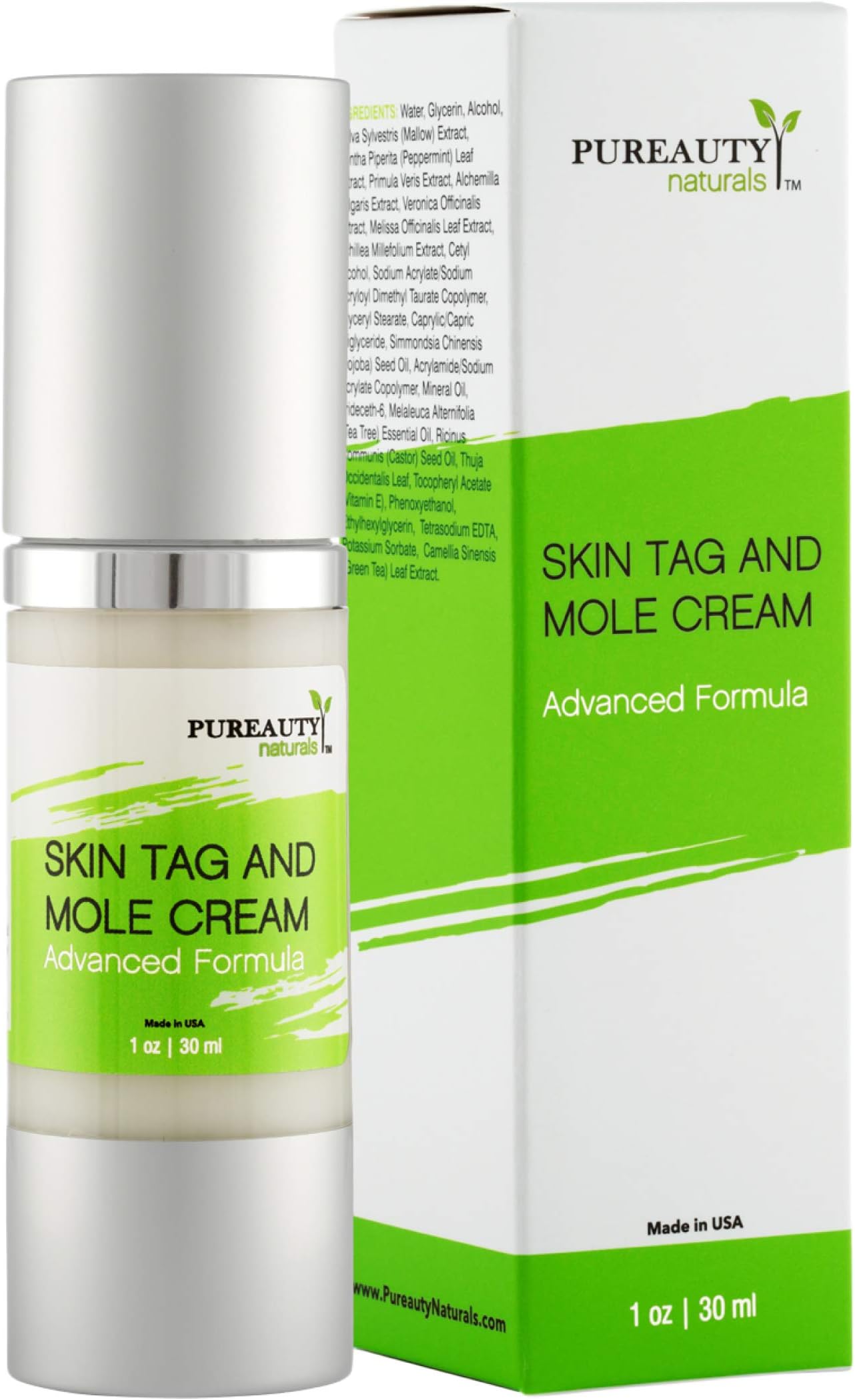 Skin Tag Mole And Wart Cream Infused with Essential Oils, Moisturizer with Advanced Natural Formula To Help Reduce The Appearance Tags, Moles, Warts - Pureauty Naturals. (Packaging 1)