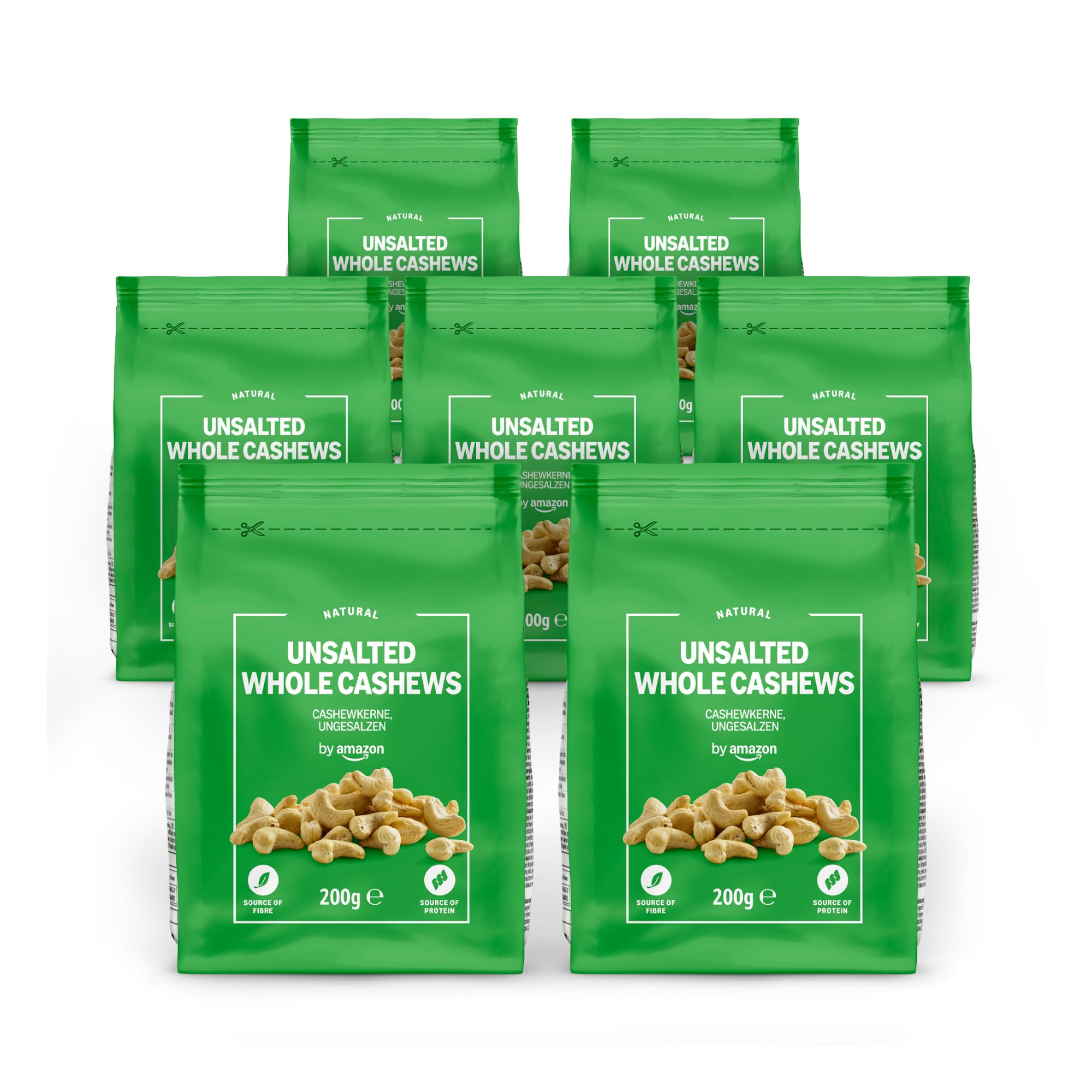 by Amazon Whole Cashew Nuts Unsalted, 7x200g