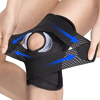 ANACON Knee Brace with Side Stabilizers for Meniscus Tear Knee Pain, Patella Knee Brace for ACL MCL Arthritis Injuries Recovery, Breathable Adjustable Compression Knee Support Braces for Men and Women Black XXXX-Large(22.8-24.8INCH)