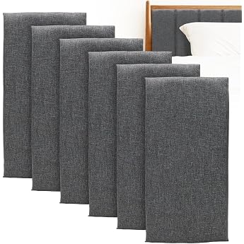 Wall Panels Upholstered Pack of 4 40 x 20 cm Upholstery Board Self-Adhesive Rectangular Decorative Wall Panels Anti-Collision Bed Headboard Wall Cushion 3D Wall Cladding Wall Cushion