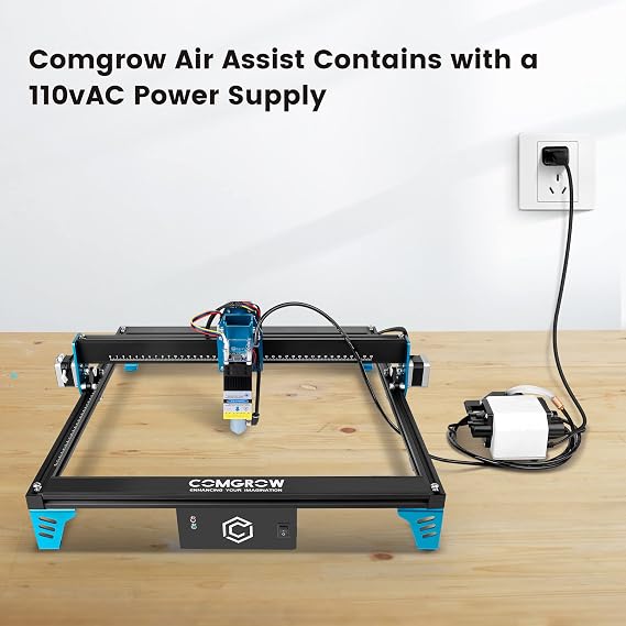 Comgrow Air Assist for Laser Cutter and Engraver,Air Assist Pump Kit with Adjustable 30L/Min,for CNC Cutting and Laser Engraving,Remove Smoke and Dust,Protect Laser Lens, Reduce Surface Temperature
