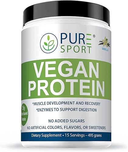 Miniatura 2 de PURE Proteína vegana deportiva 088oz de proteína a base de plantas por porción totalmente natural Disponible en 3 sabores fresas y crema