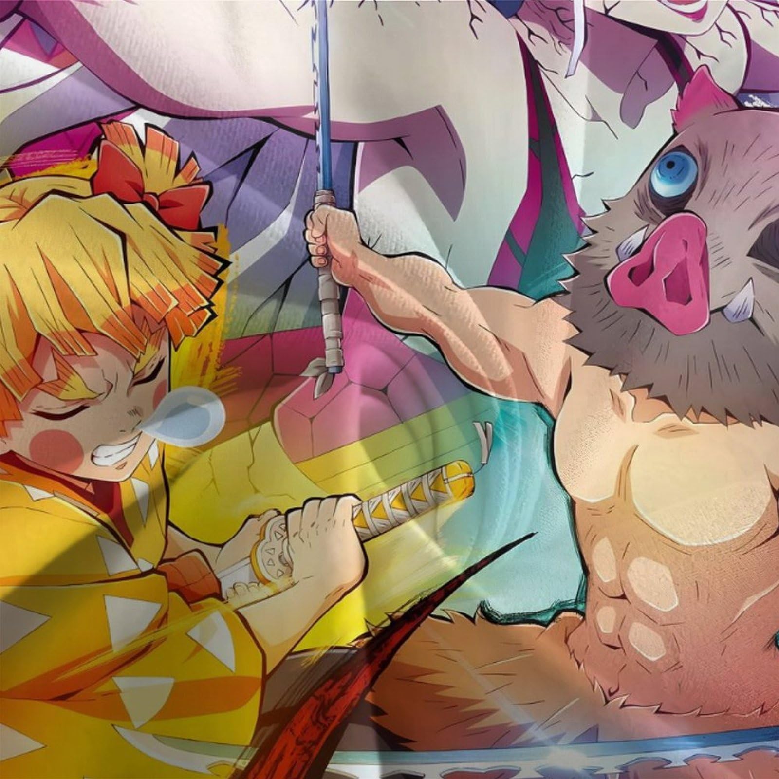 Copripiumino Anime Demon Slayer 3D - Set 3 Pezzi In Microfibra, Con Cerniera, Per Letto Matrimoniale