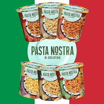 Pasta Nostra Instant Pasta Pots, Authentic Italian Creamy Carbonara Fusilli Pasta, Convenient & Quick Meal Solution, Pack of 8 x 70g Servings, Made in Italy, Ready to Eat in Just 5 Minutes