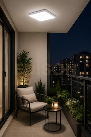 Edison 36W Sıva Üstü LED Tavan Armatürü, Slim Kare Panel, 3000 Lümen, Beyaz Işık