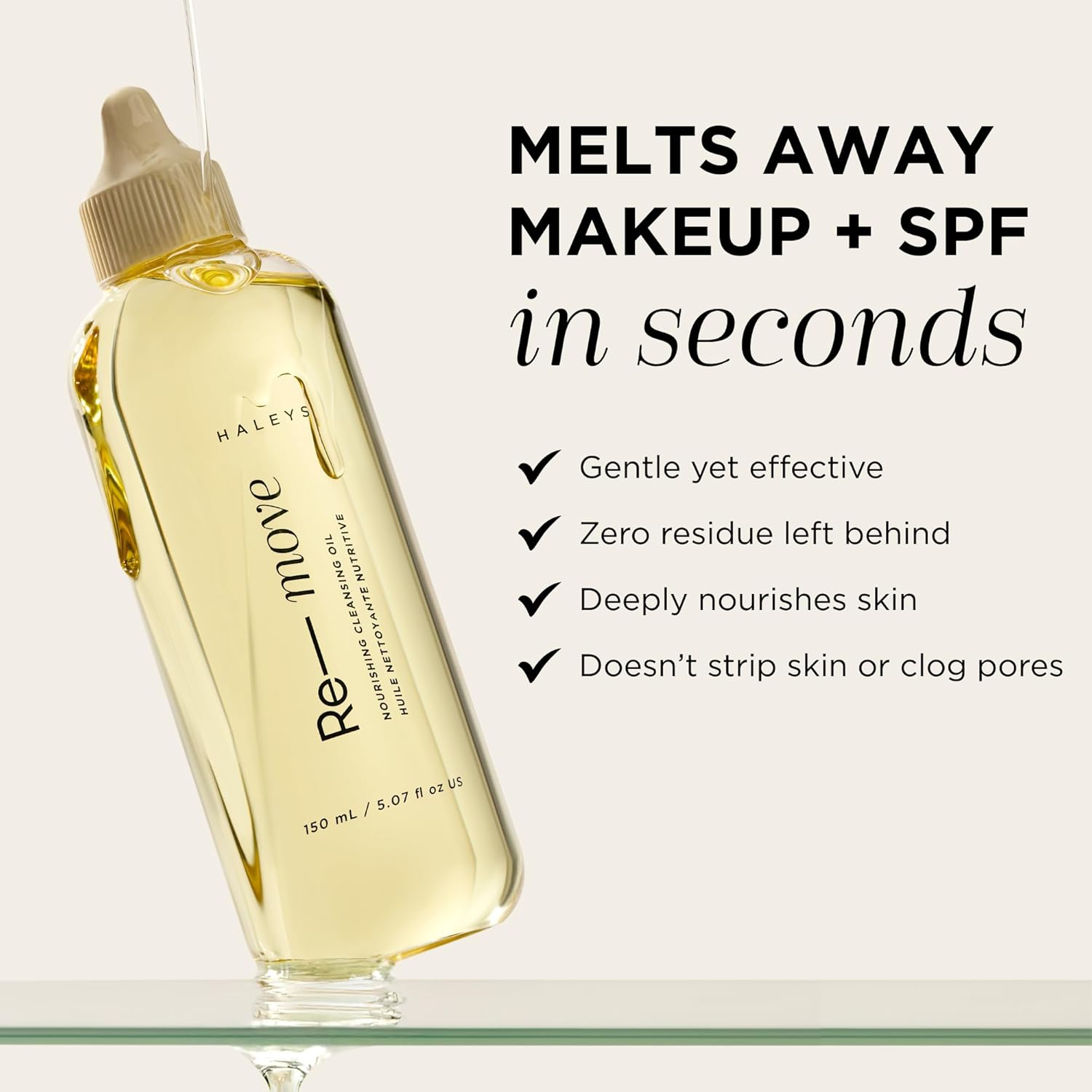 HALEYS Korean Skin Care Nourishing Cleansing Oil - Makeup Remover & Oil Cleanser for Face with Olive, Vitamin E & Rosemary Oils - Gentle, Effective Facial Cleanser, Travel-Friendly Nozzle - Image 2