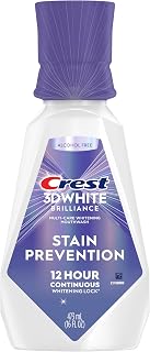 Crest 3D White Brilliance Stain Prevention Mouthwash 16oz - Alcohol-Free, 12-Hour Protection, Whiter Teeth in 5 Days