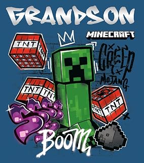 Danilo Promotions Limited Grandson Birthday Card, Birthday Card for Grandson, Minecraft Birthday Card for Grandson, Birthday Card for Him Minecraft,Multi,210 x 290 mm