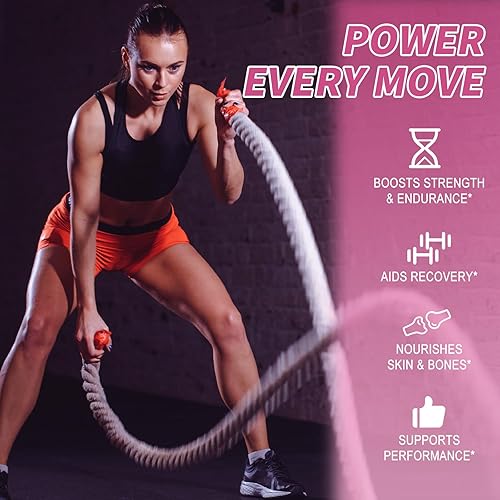 Miniatura 4 de Creatina colágeno para mujeres, monohidrato de creatina BCAA mio-inositol biotina ácido hialurónico folato L glutamina vitamina D3 C B6 Hierro Zinc