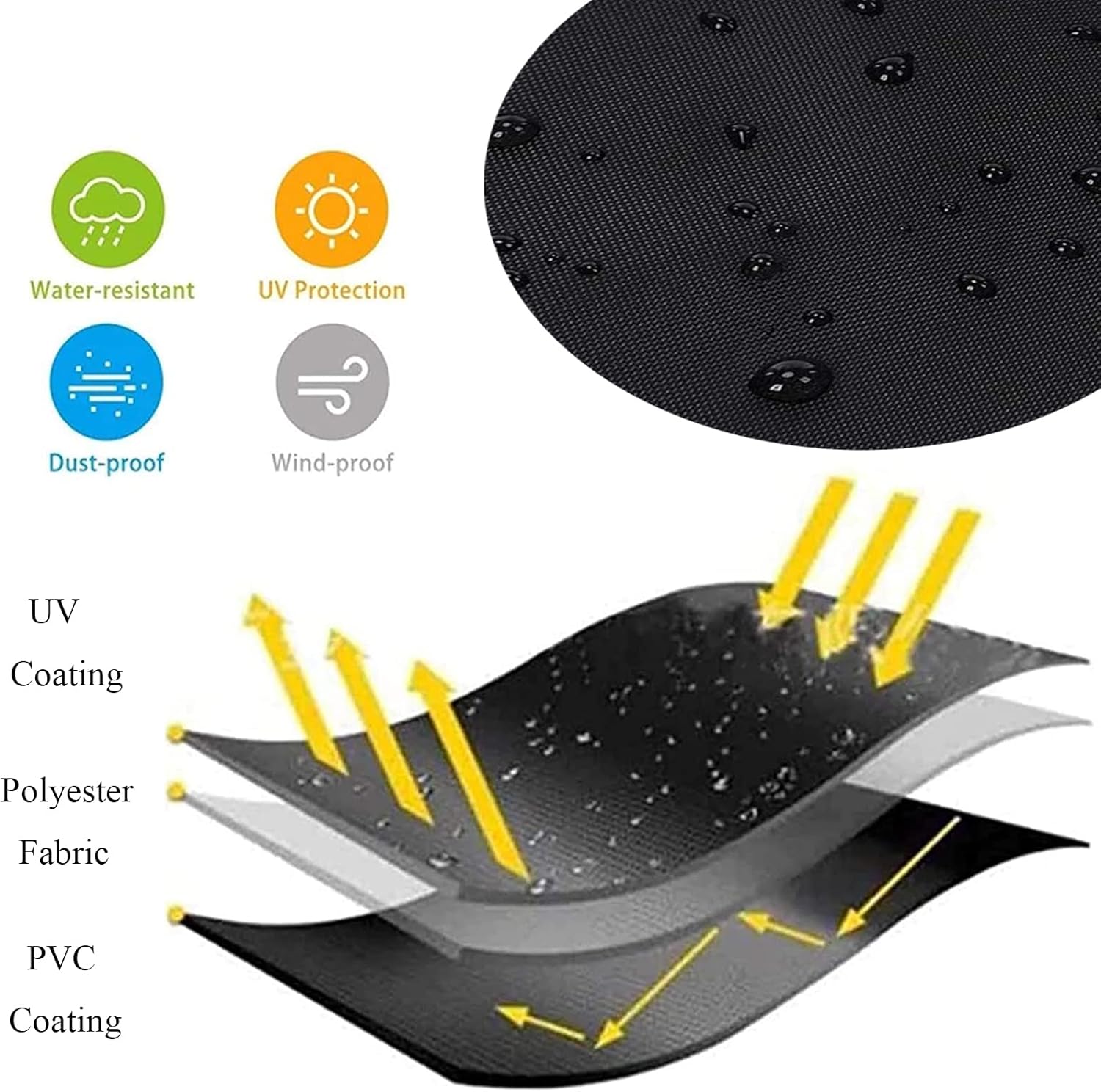 Garden Furniture Covers Waterproof 31" L x 31" W x 31" H, Patio Furniture Covers Windproof, Outdoor Rectangular Patio Furniture Covers, DustProof Durable Large Waterproof Outdoor Table Cover