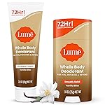 Lume Whole Body Deodorant - Invisible Cream Tube and Solid Stick - 72 Hour Odor Control - Aluminum Free, Baking Soda Free, Skin Loving - 3.0 Ounce Tube and 2.6 Ounce Solid Stick Bundle (Vanilla Bliss)