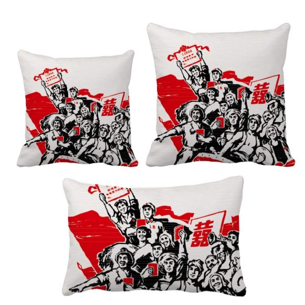 Drapeau rouge Mao Tsé-toung coussin décoratif de canapé avec garnissage pour maison