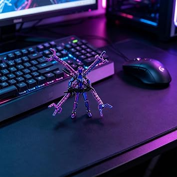 3D Printed T13 Fully Assembled Action Figure Multi Joint Articulated Dummy 13 Model Toy for Collectors Game Lovers or Present Fans Desktop Decor Collecting and Easter Gifts (Red Blue)